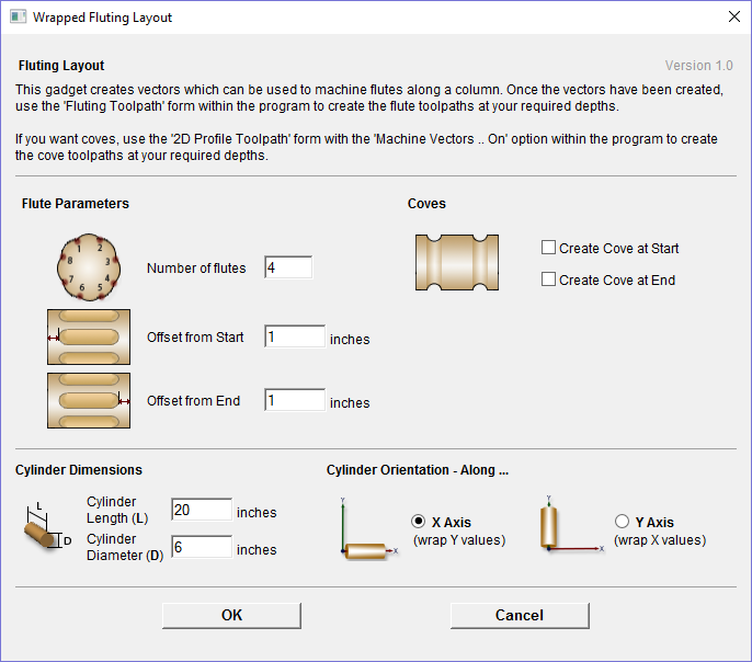 Wrapped Fluting Layout Gadget