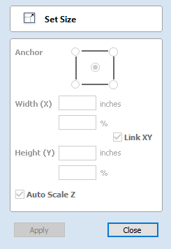 Set Size Form