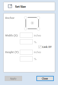 Set Size Form