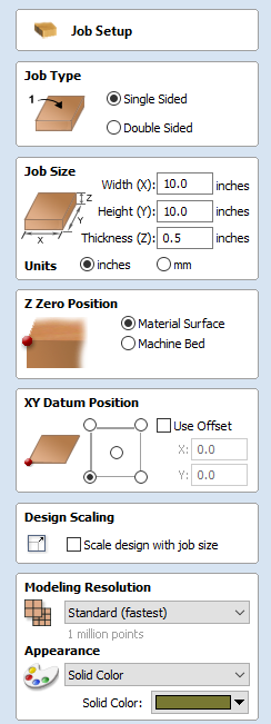 Job Setup Form