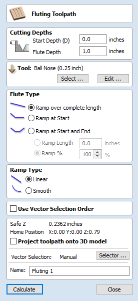 Fluting Toolpath Form