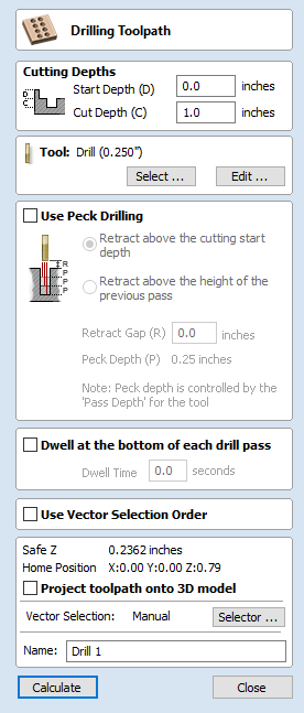 Drilling Toolpath Form