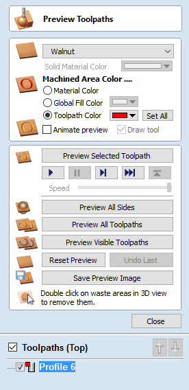 Preview Toolpaths Form