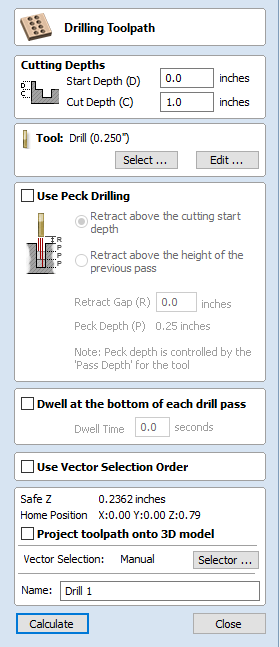 Drilling Toolpath Form