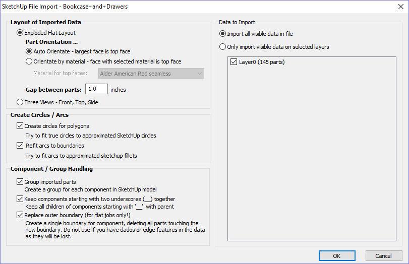 SketchUp File Import dialog