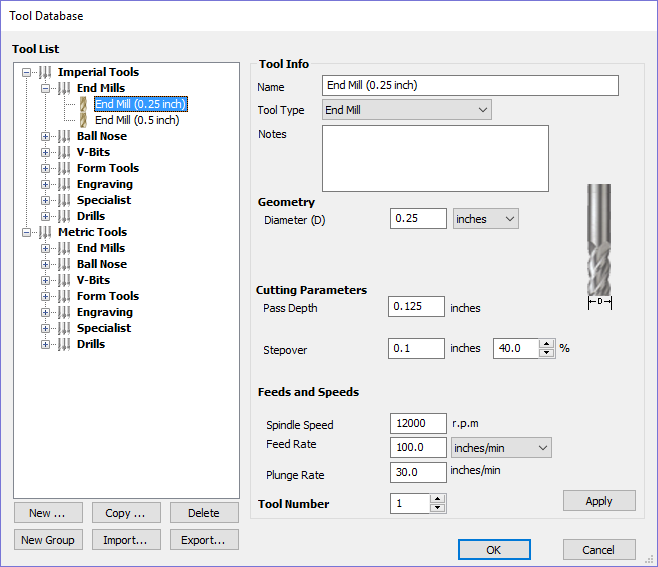 Tool Database Dialog