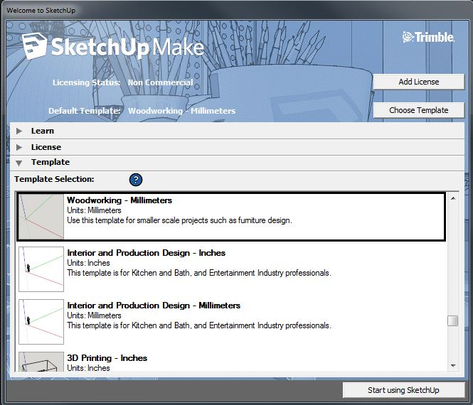 Sketchup template